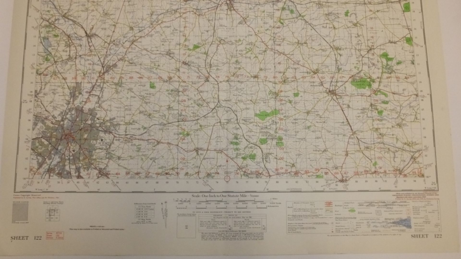 26x ENGLAND & WALES MAP MELTON MOWBRAY 1INCH 1MILE 1961 7TH SERIES 3GSGS SHEET 122 - Bild 4 aus 4