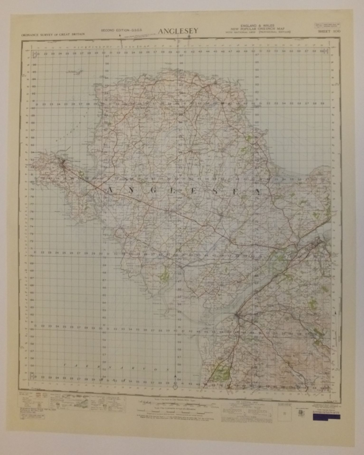 10x ENGLAND & WALES MAP ANGLESEY 1INCH 1MILE 1951 2ND EDITION 4620 GSGS SHEET 106