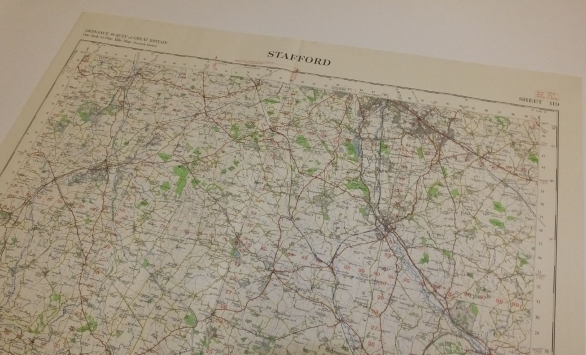 25x ENGLAND & WALES MAP STAFFORD 1INCH 1MILE 1961 7TH SERIES 3GSGS SHEET 119 - Image 2 of 5