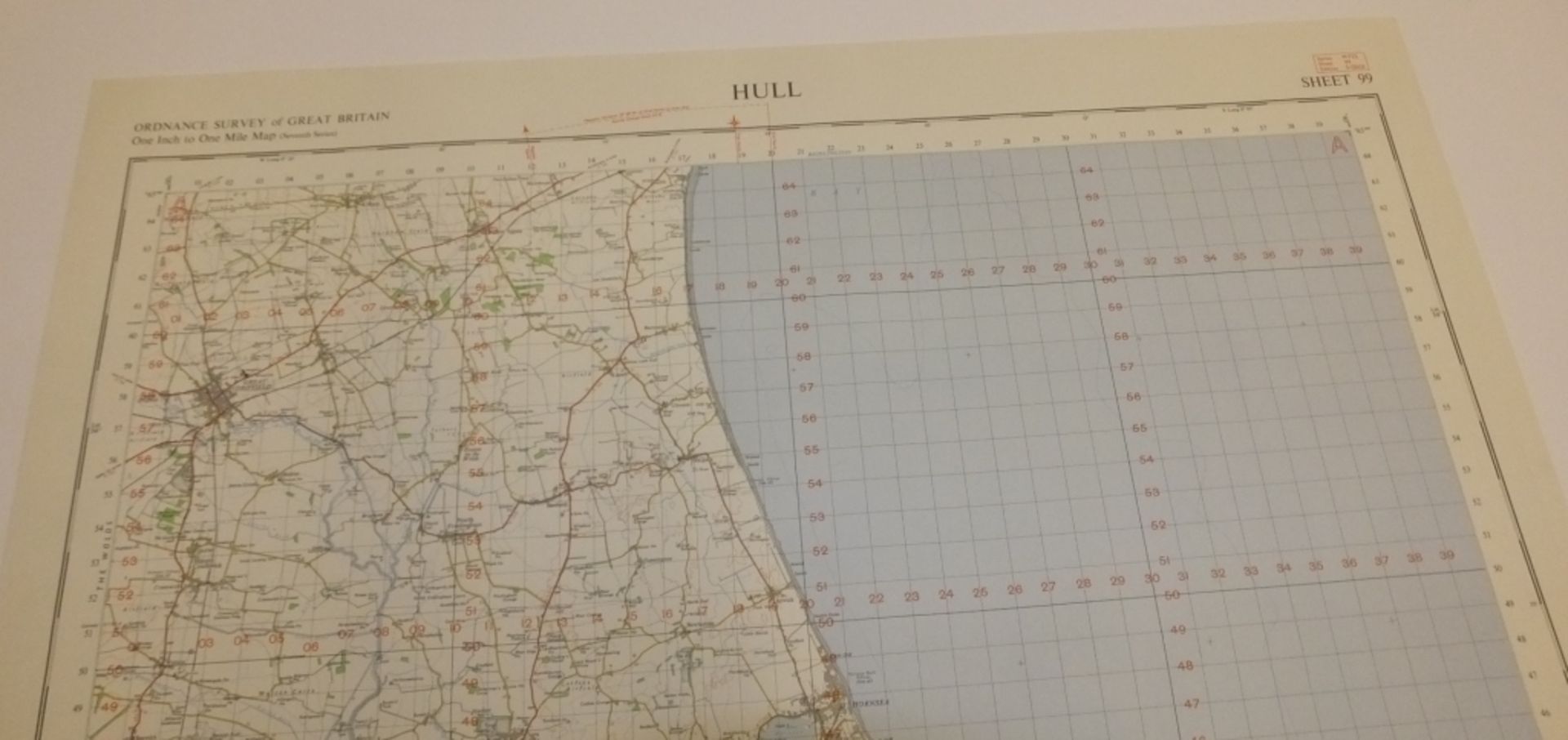 25x ENGLAND & WALES MAP HULL 1INCH 1MILE 1961 7TH SERIES 3GSGS SHEET 99 - Bild 2 aus 3