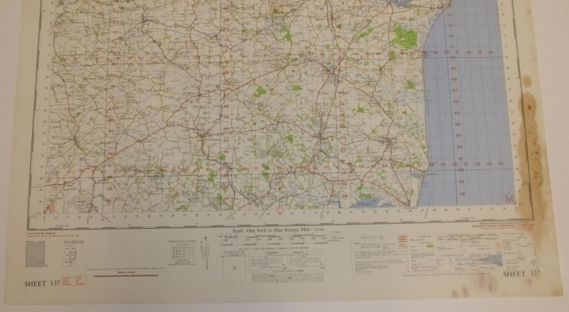 26x ENGLAND & WALES MAP LOWESTOFT 1INCH 1MILE 1960 7TH SERIES 3GSGS SHEET 137 - Image 5 of 5