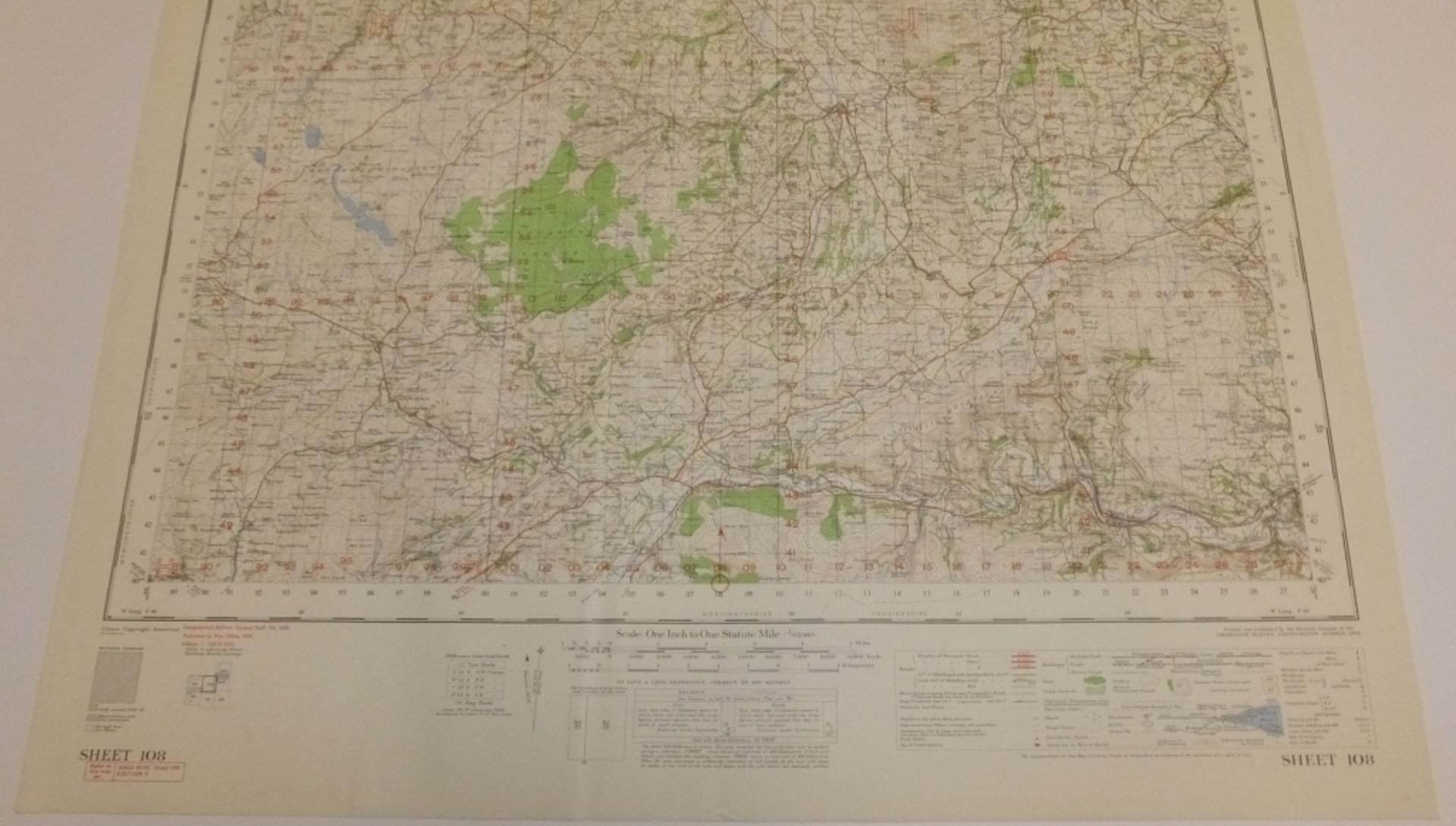 27x ENGLAND & WALES MAP DENBIGH 1INCH 1MILE 1955 3RD EDITION 3 GSGS SHEET 108 - Bild 3 aus 4