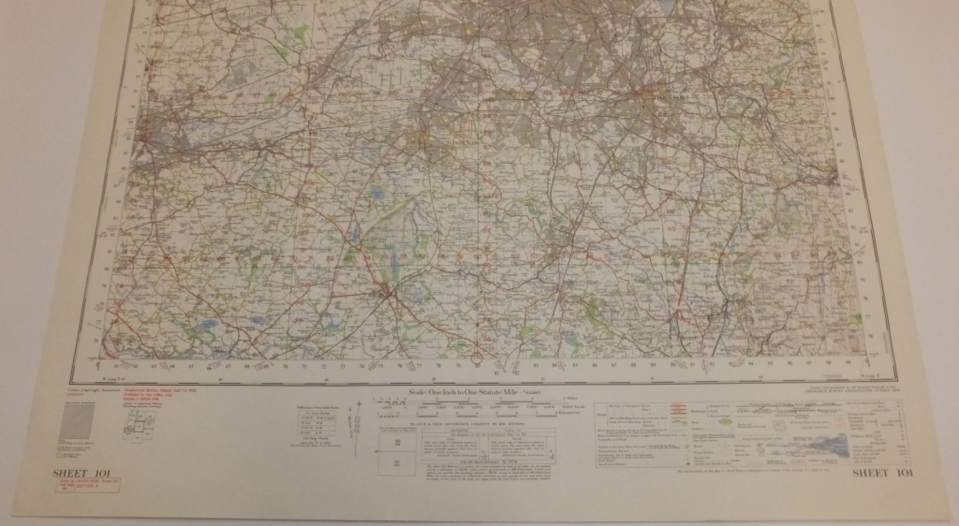 26x ENGLAND & WALES MAP MANCHESTER 1INCH 1MILE 1954 7TH SERIES 3GSGS SHEET 101 - Image 3 of 4