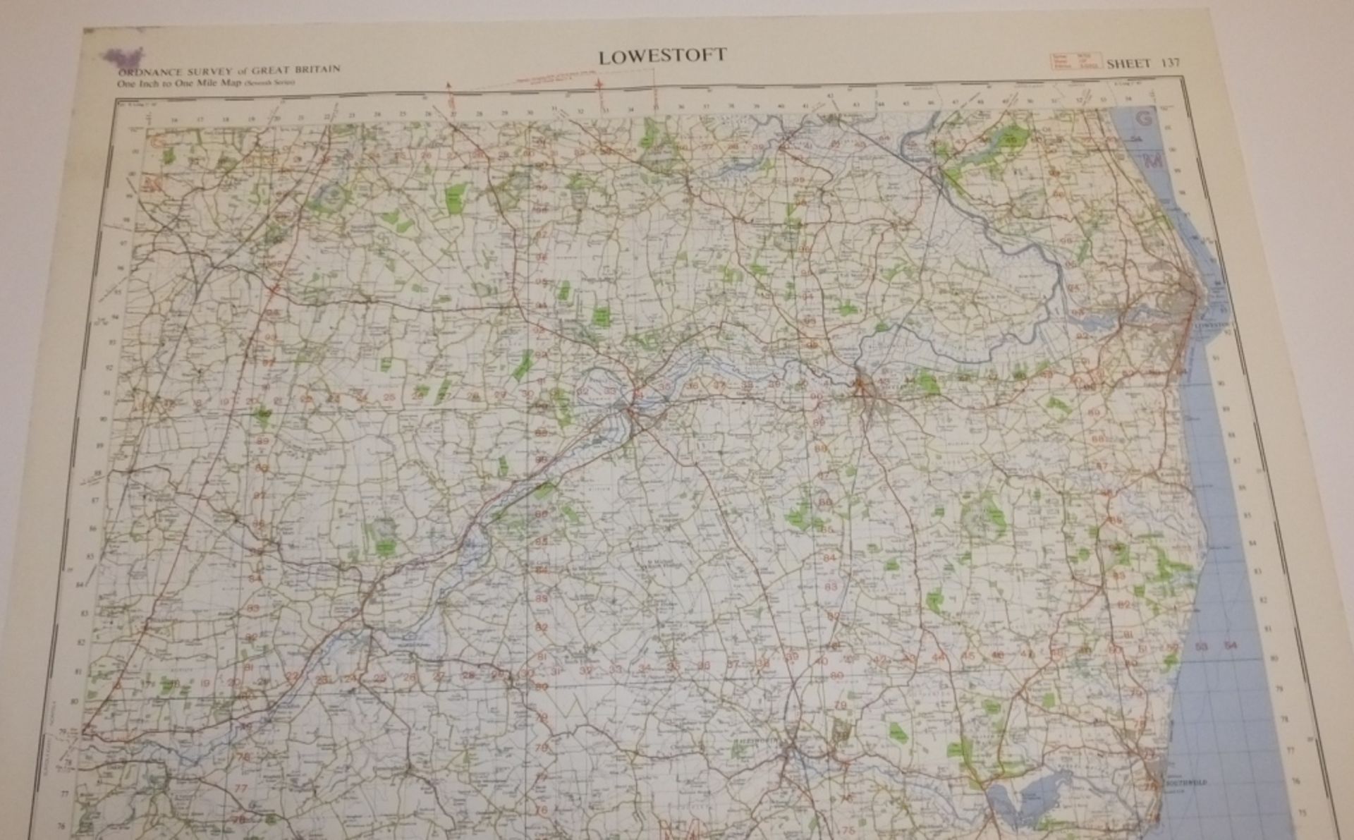 26x ENGLAND & WALES MAP LOWESTOFT 1INCH 1MILE 1960 7TH SERIES 3GSGS SHEET 137 - Image 2 of 5