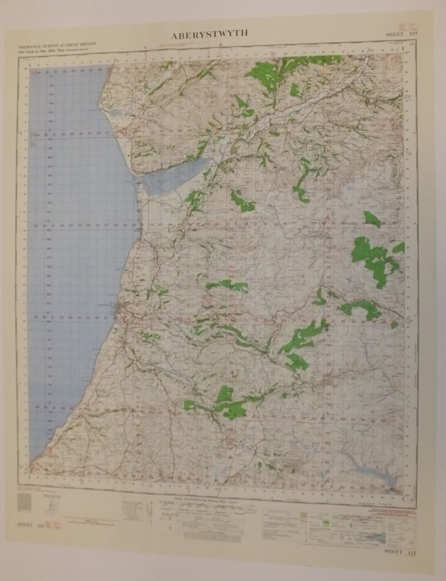 12x ENGLAND & WALES MAP ABERYSTWYTH 1INCH 1MILE 1961 7TH SERIES 3GSGS SHEET 127