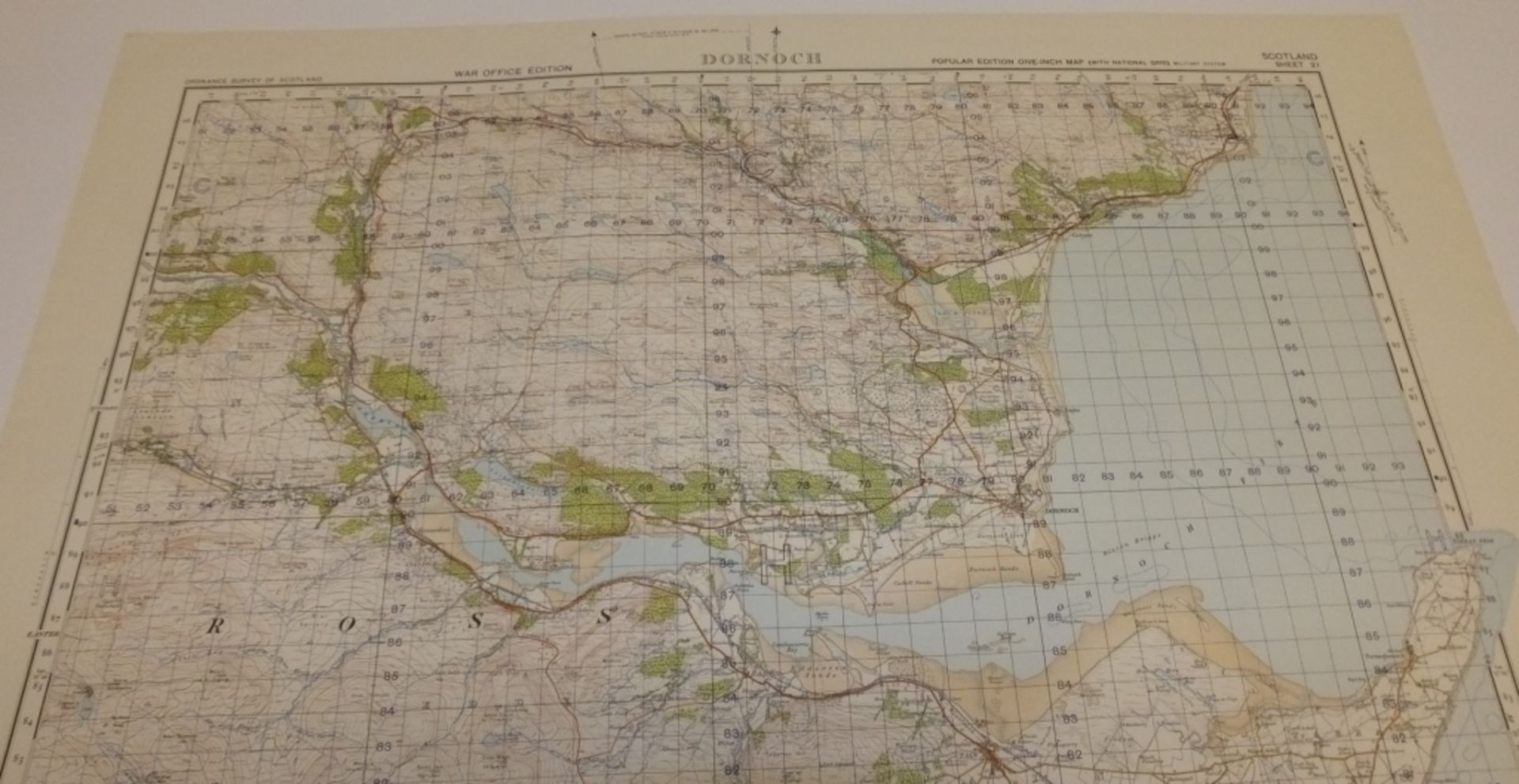 29x SCOTLAND MAP DORNOCH 1INCH 1MILE 1949 POPULAR EDITION 4639GSGS SHEET 21 - Image 2 of 3