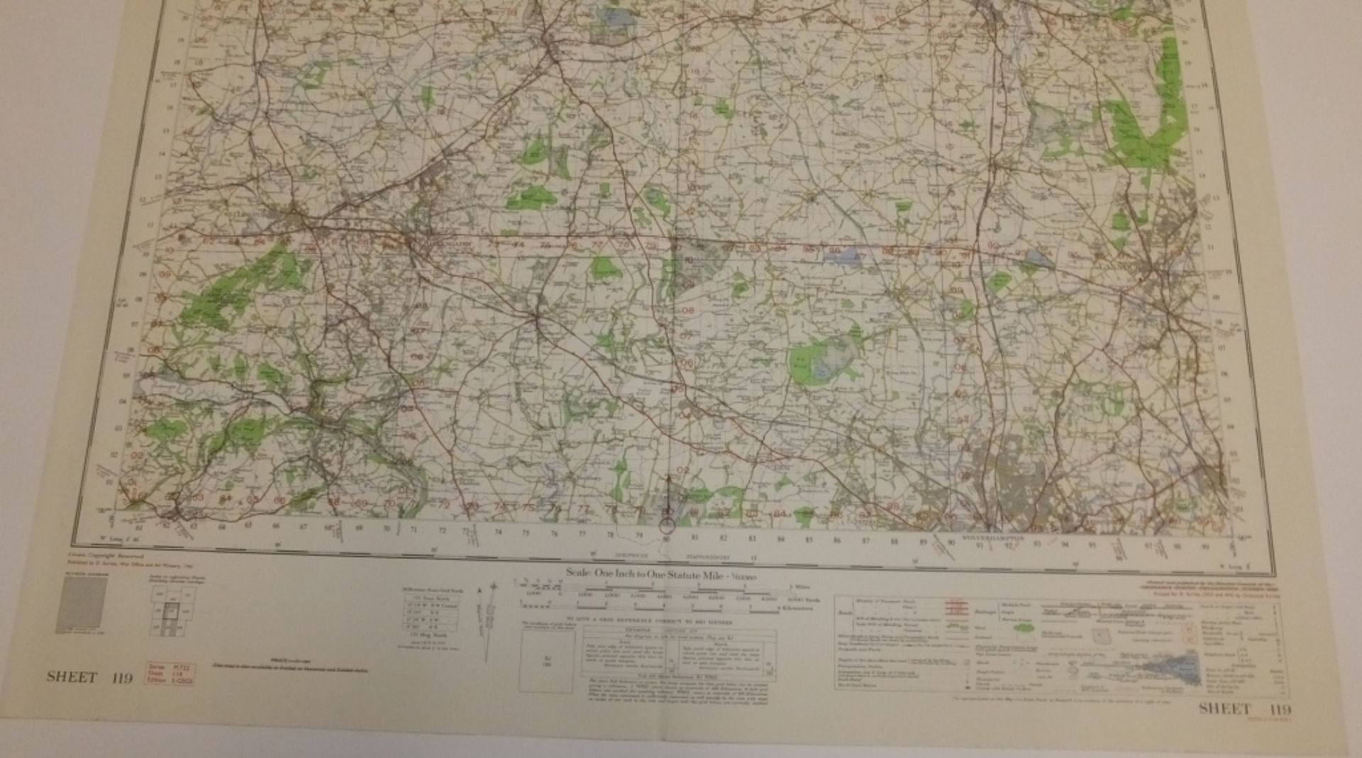 25x ENGLAND & WALES MAP STAFFORD 1INCH 1MILE 1961 7TH SERIES 3GSGS SHEET 119 - Image 4 of 5