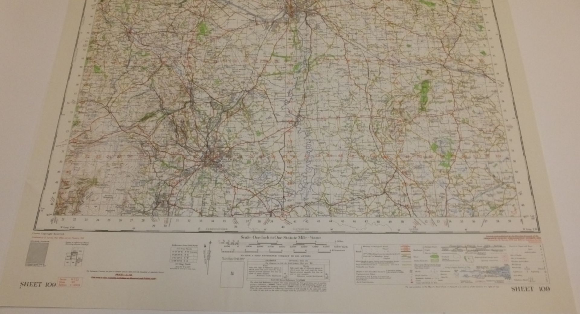 21x ENGLAND & WALES MAP CHESTER 1INCH 1MILE 1952 3RD EDITION 3GSGS SHEET 109 - Bild 5 aus 5