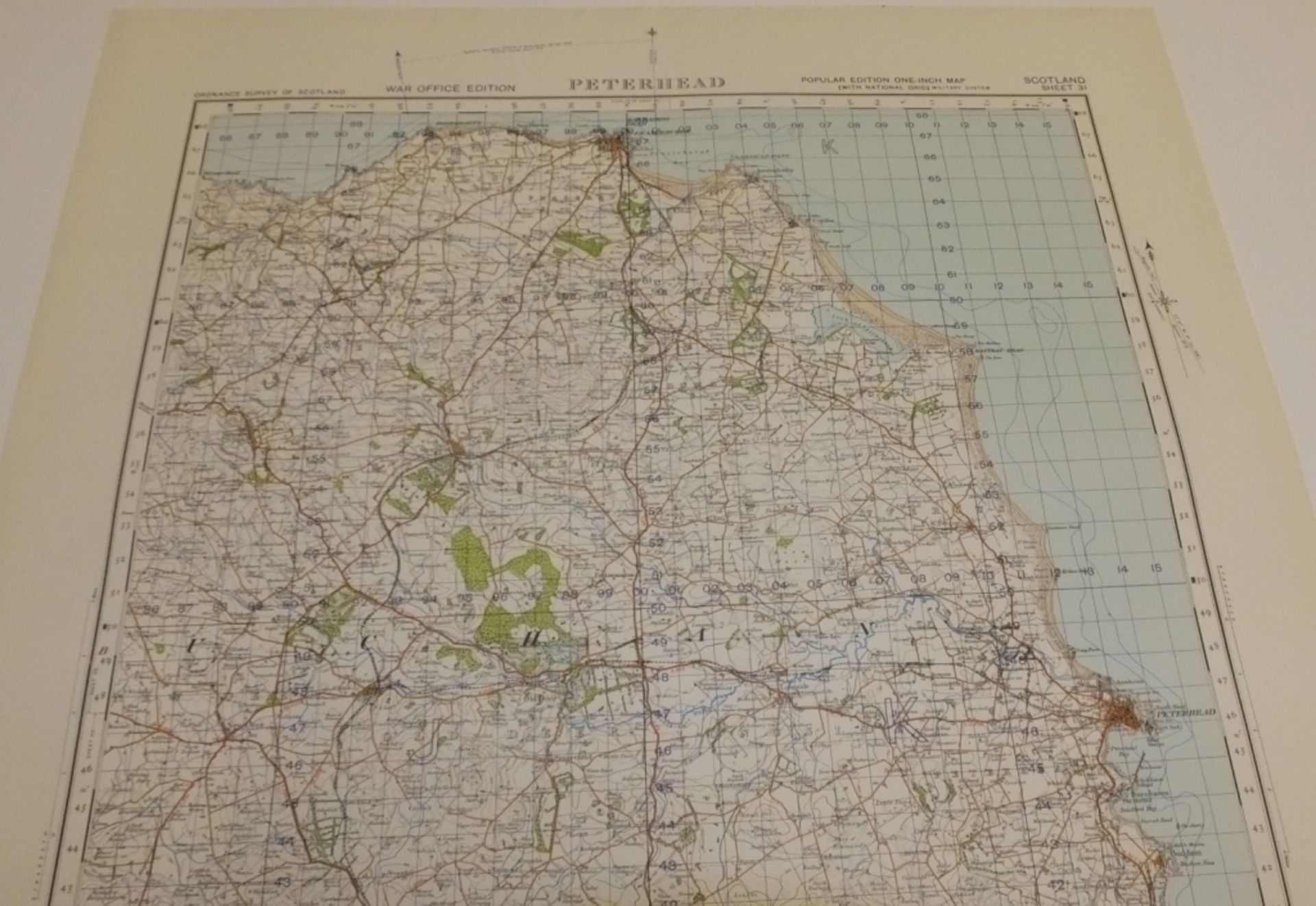 29x SCOTLAND MAP PETERHEAD 1INCH 1MILE 1949 POPULAR EDITION 4639GSGS SHEET 31 - Image 2 of 4