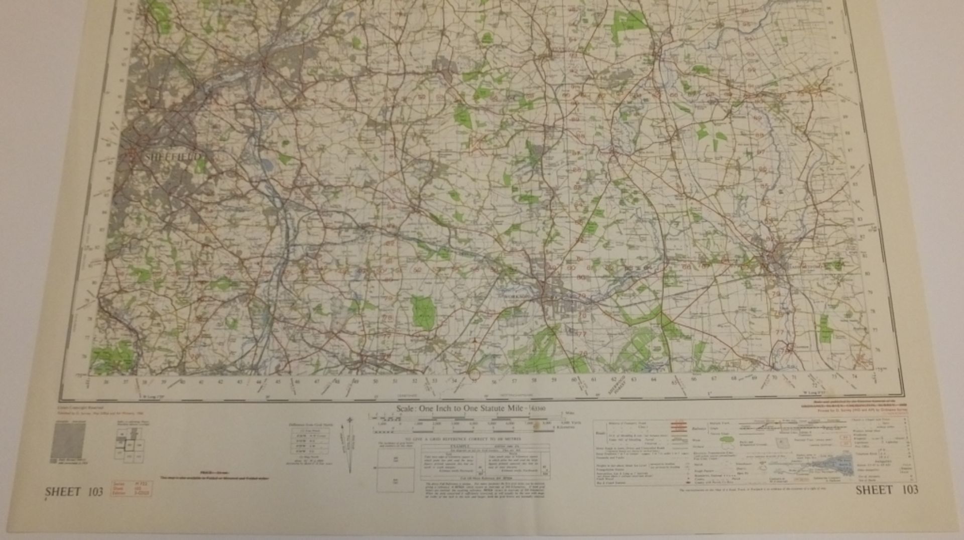 22x ENGLAND & WALES MAP DONCASTER 1INCH 1MILE 1960 7TH SERIES 3GSGS SHEET 103 - Bild 3 aus 4