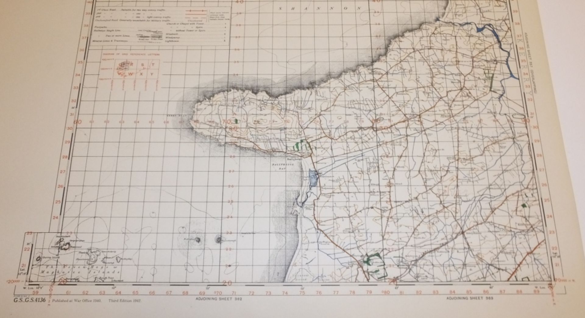 29x IRELAND MAP 1INCH 1MILE 1942 3RD EDITION 4136 GSGS SHEET 356 MOUTH OF THE SHANNON - Image 4 of 4