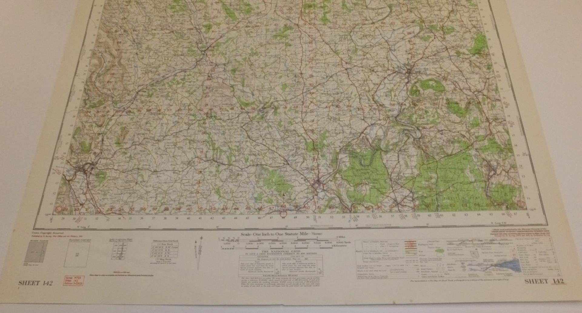 2x ENGLAND & WALES MAP HEREFORD 1INCH 1MILE 1961 7TH SERIES 3GSGS SHEET 142 - Image 5 of 5