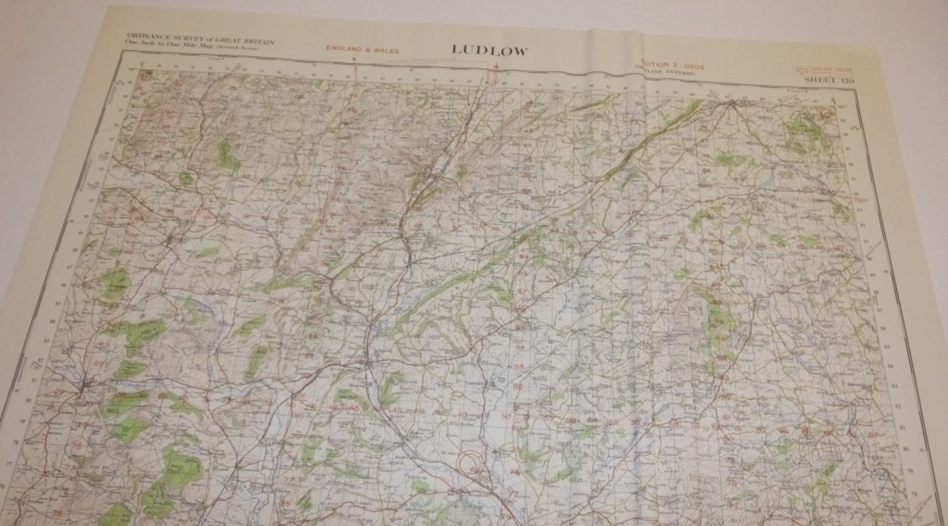 27x ENGLAND & WALES MAP LUDLOW 1INCH 1MILE 1954 7TH SERIES 2GSGS SHEET 129 - Bild 2 aus 5