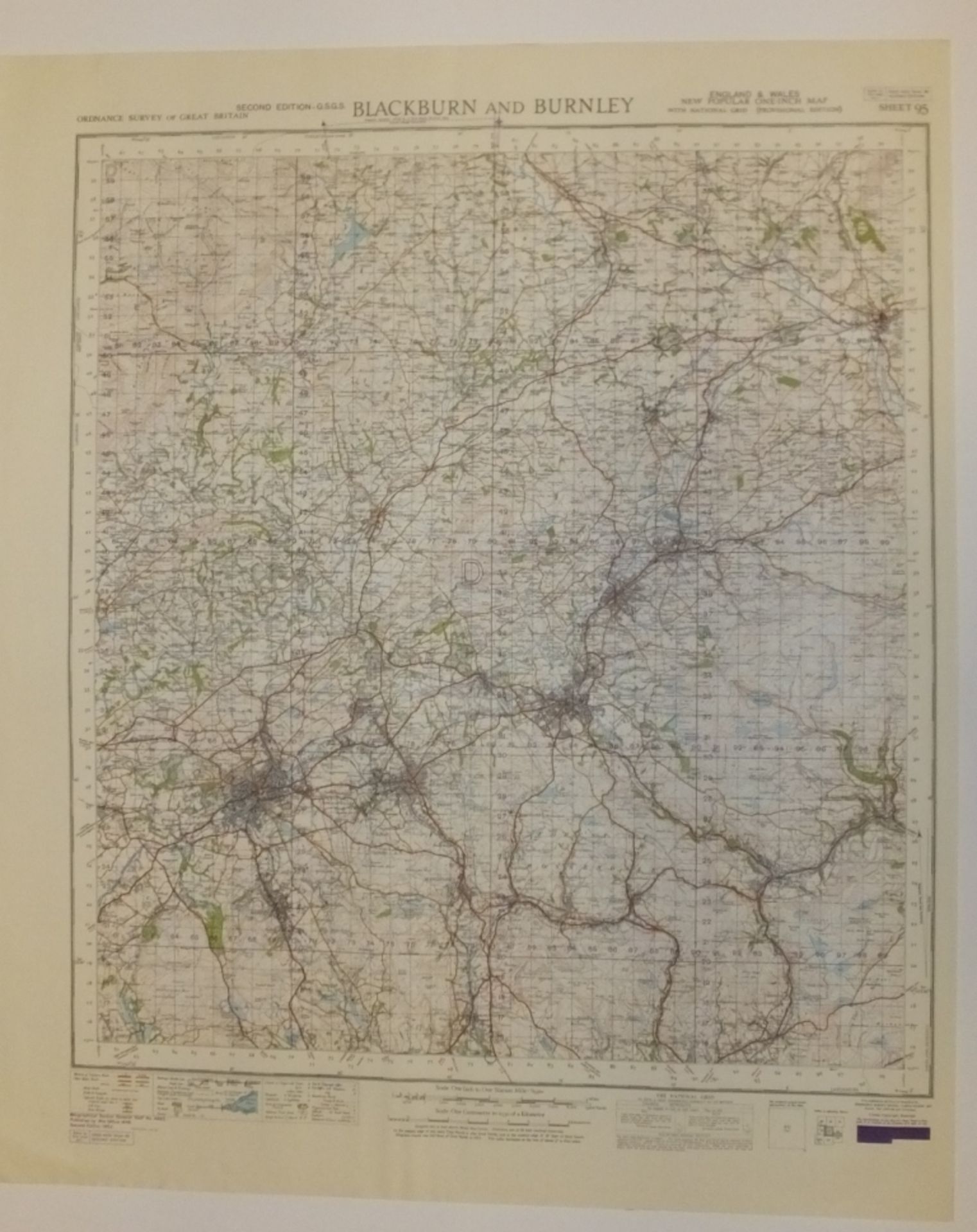 26x ENGLAND & WALES MAP BLACKBURN BURNLEY 1INCH 1MILE 1952 2ND EDITION 4620GSGS SHEET 95