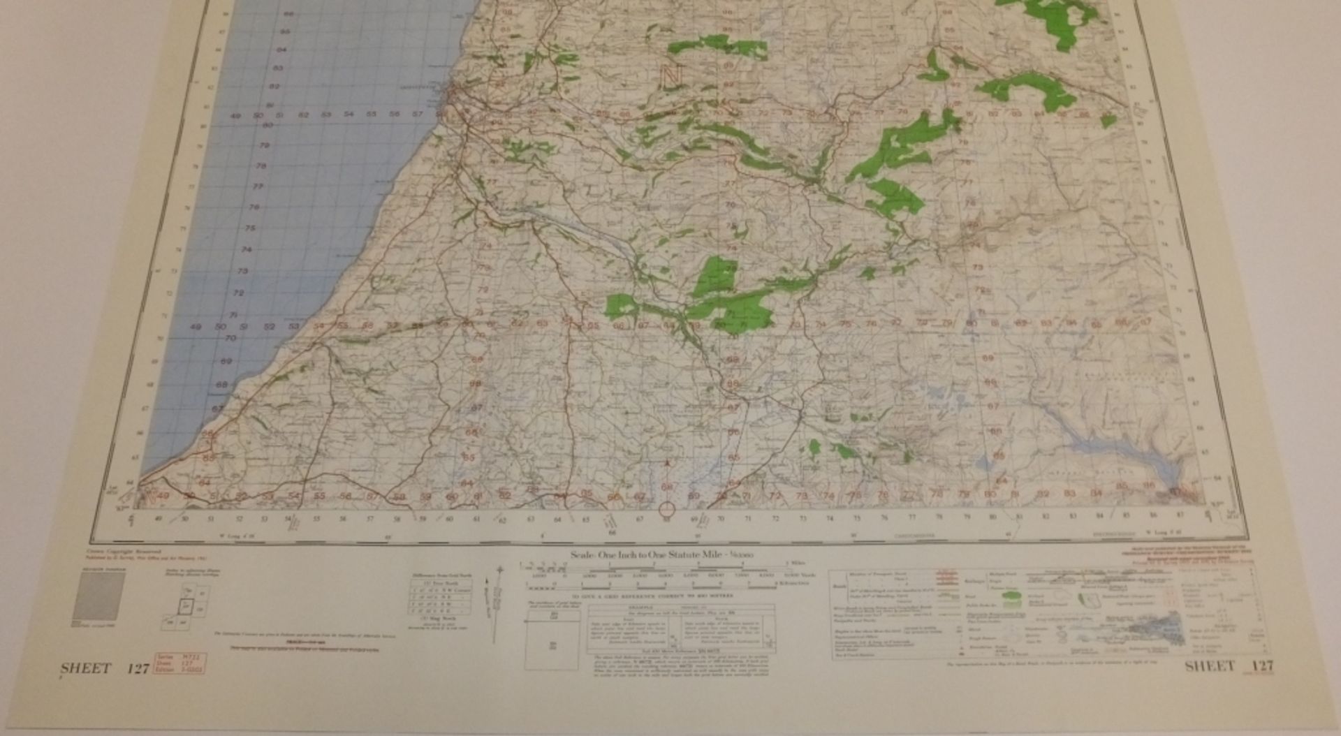 12x ENGLAND & WALES MAP ABERYSTWYTH 1INCH 1MILE 1961 7TH SERIES 3GSGS SHEET 127 - Image 4 of 5