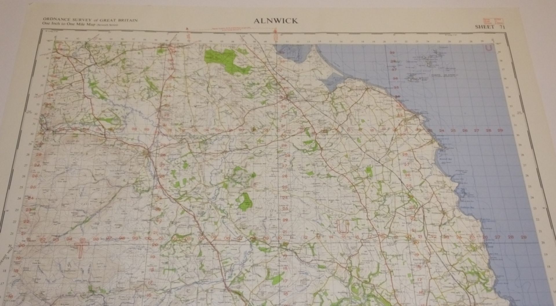 28x ENGLAND & WALES MAP ALNWICK 1INCH 1 MILE 1960 1960 7TH SERIES 3-GSGS SHEET 71 - Image 2 of 4