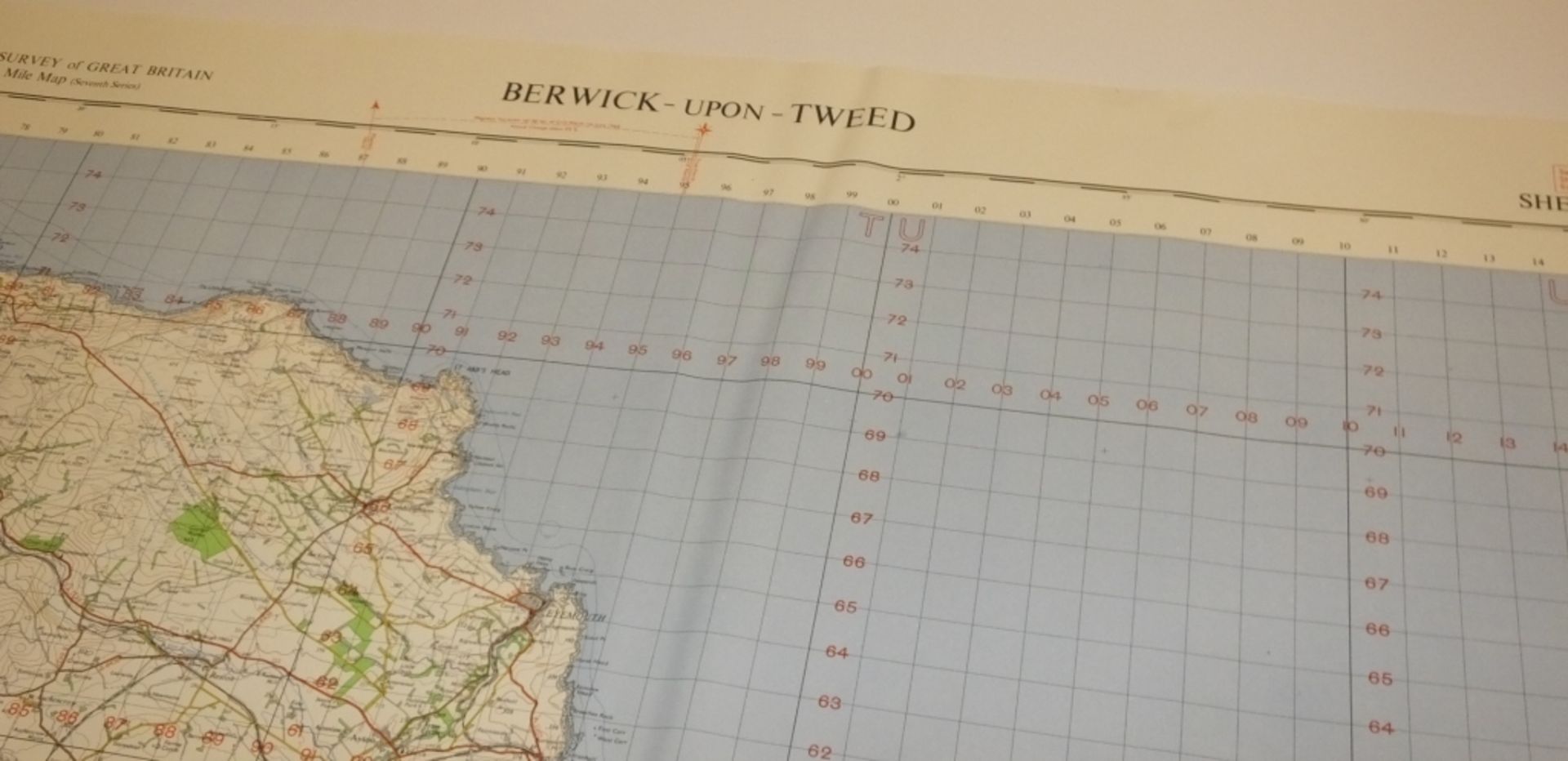 27x ENGLAND & WALES MAP BERWICK UPON TWEED 1INCH 1MILE 1961 7TH SERIES I-GSGS SHEET64 - Image 3 of 6