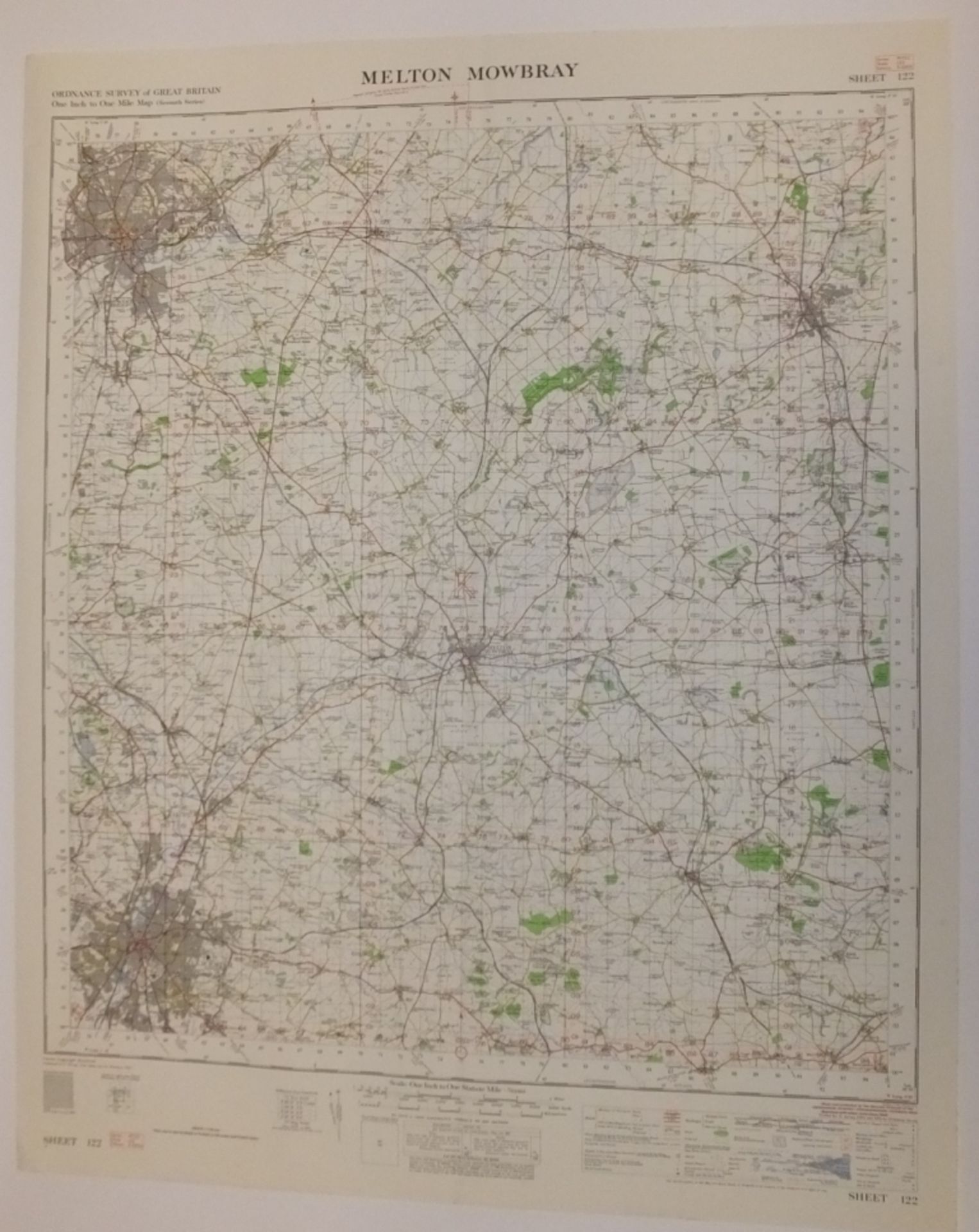 26x ENGLAND & WALES MAP MELTON MOWBRAY 1INCH 1MILE 1961 7TH SERIES 3GSGS SHEET 122