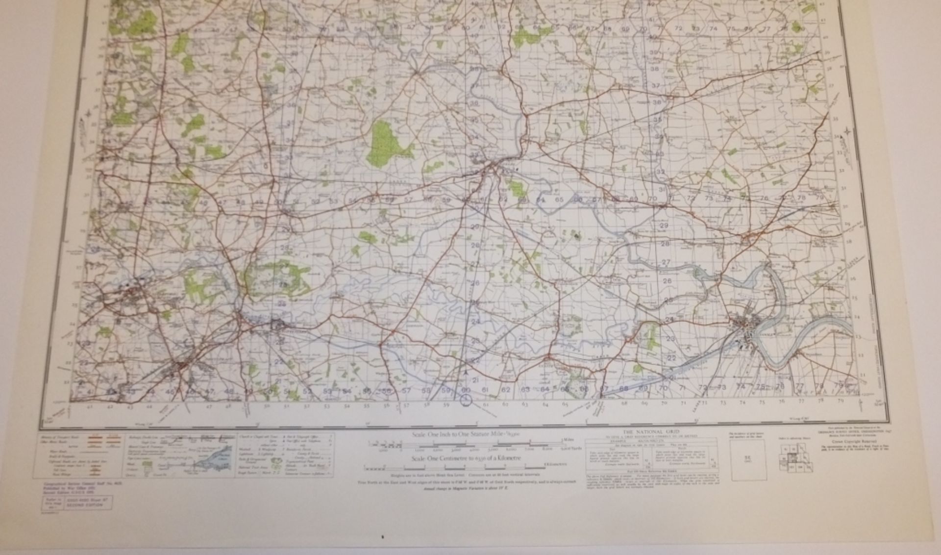 23x ENGLAND & WALES MAP YORK 1INCH 1MILE 1951 2ND EDITION 4620 GSGS SHEET 97 - Image 3 of 4