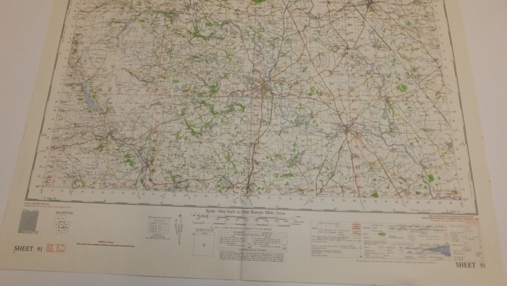 25x ENGLAND & WALES MAP RIPON 1INCH 1MILE 1960 7TH SERIES 3GSGS SHEET 91 - Image 3 of 4