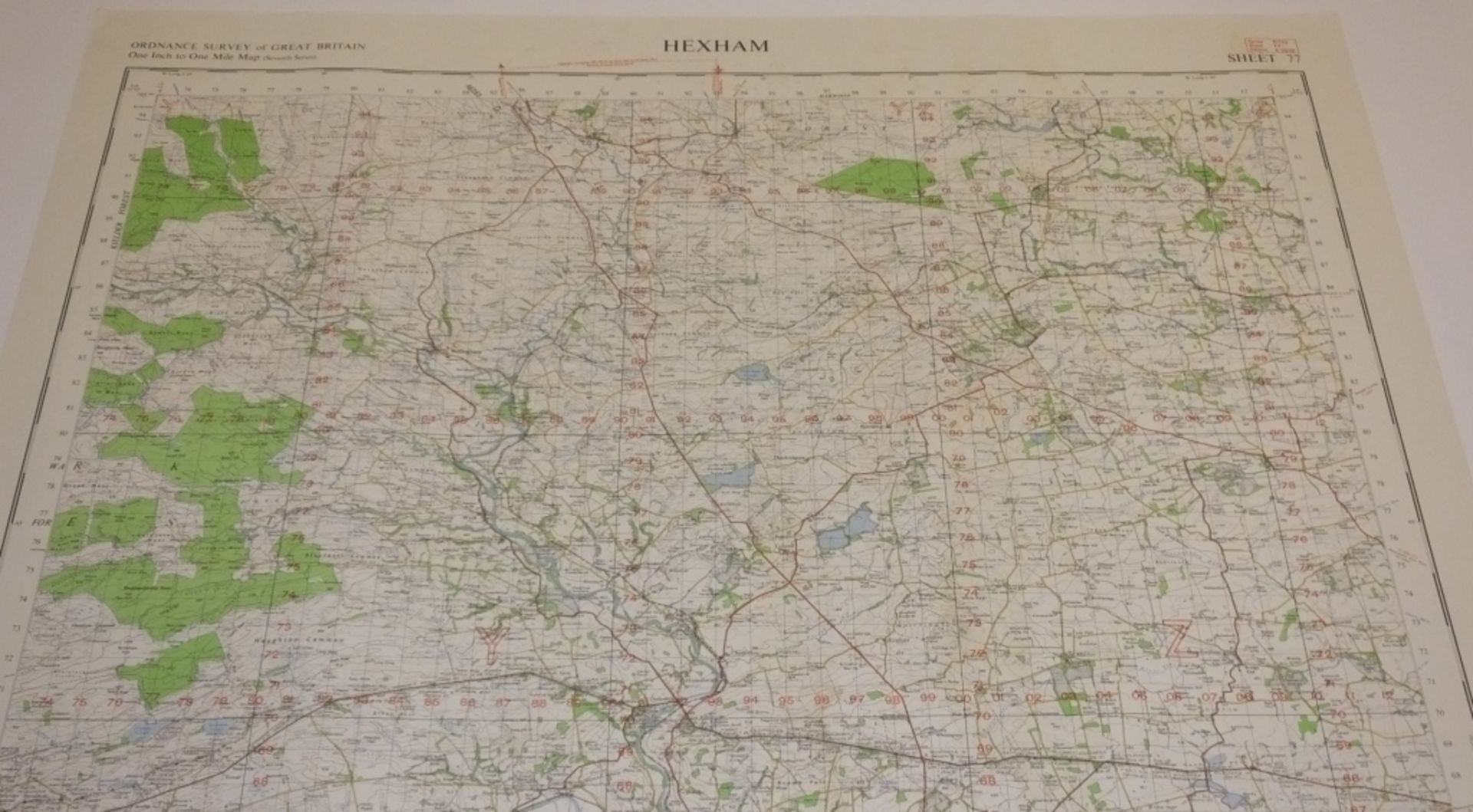 17x ENGLAND & WALES MAP HEXHAM 1INCH 1 MILE 1961 7TH SERIES 2 GSGS SHEET 77 - Image 2 of 4