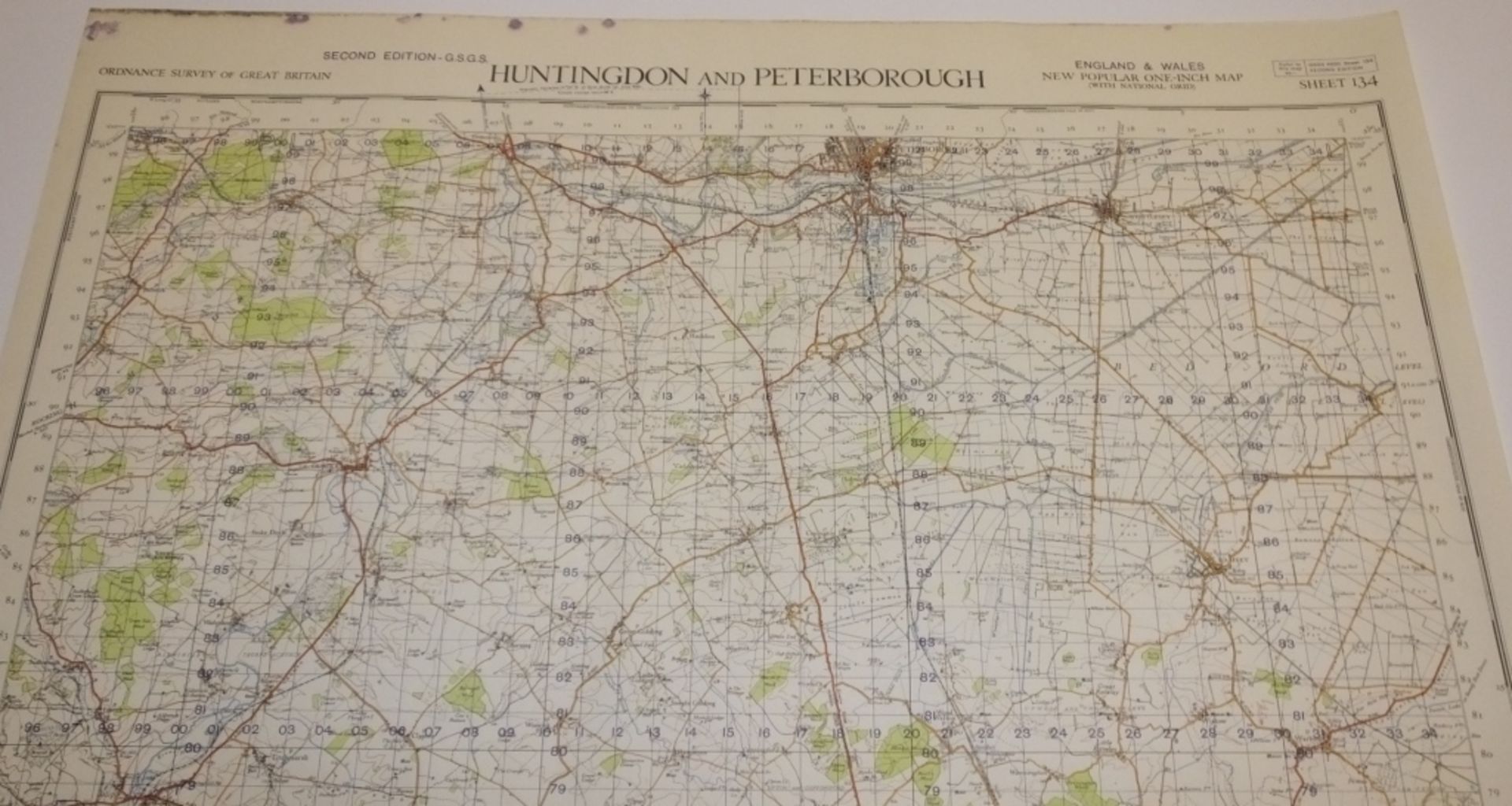 26x ENGLAND & WALES MAP HUNTINGDON PETERBOROUGH 1INCH 1MILE 1952 2ND EDITION 4620 GSGS SHE - Bild 3 aus 5