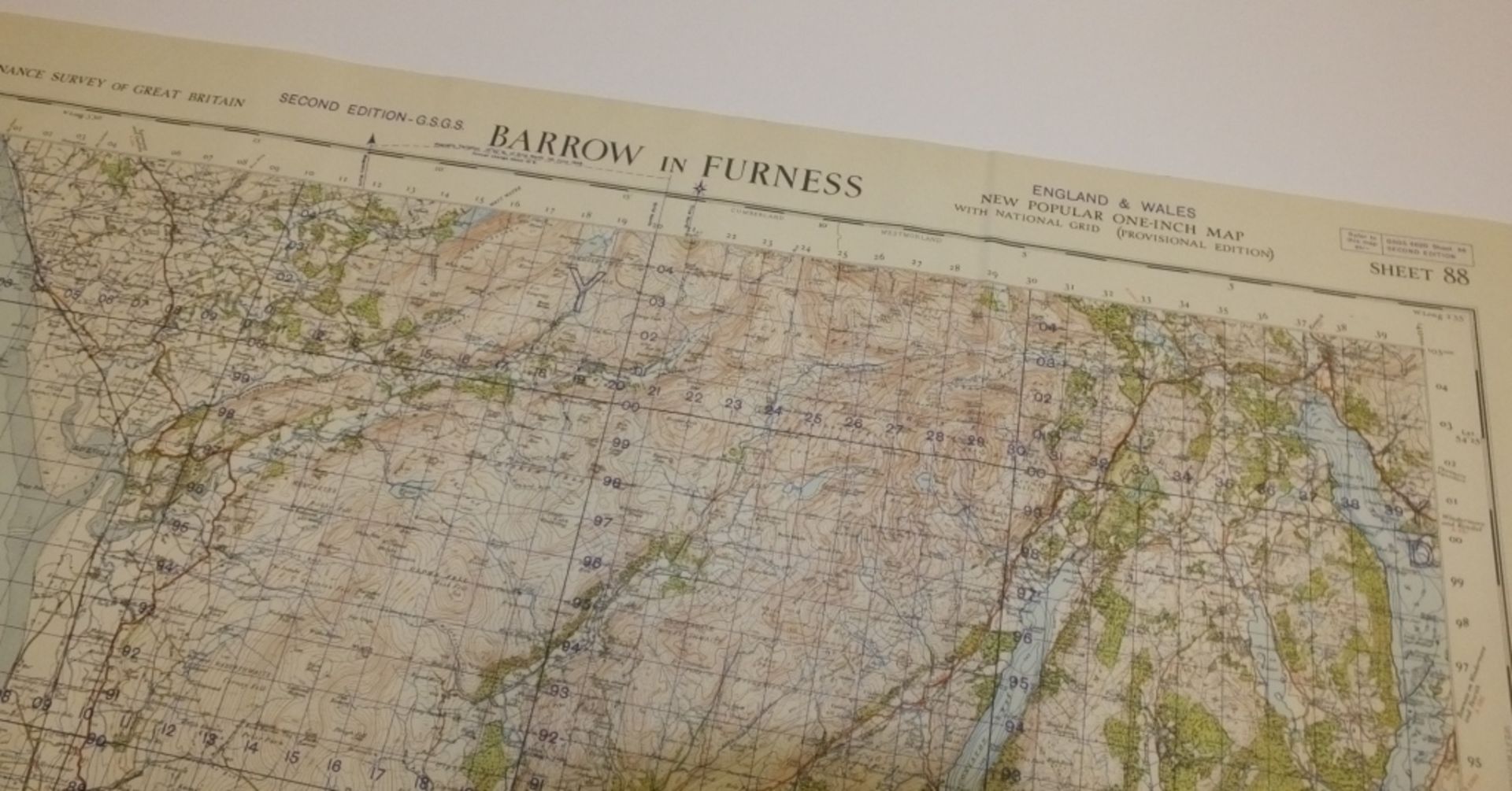 28x ENGLAND & WALES MAP BARROW IN FURNESS 1INCH 1MILE 1952 2ND EDITION 4620GSGS SHEET 88 - Image 2 of 4