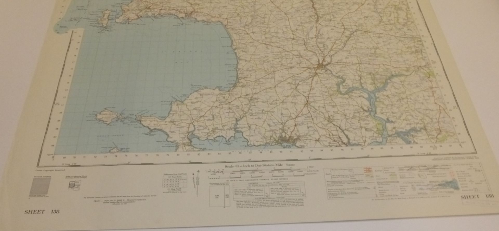 29x ENGLAND & WALES MAP FISHGUARD 1INCH 1MILE 1954 7TH SERIES 2GSGS SHEET 138 - Bild 5 aus 5