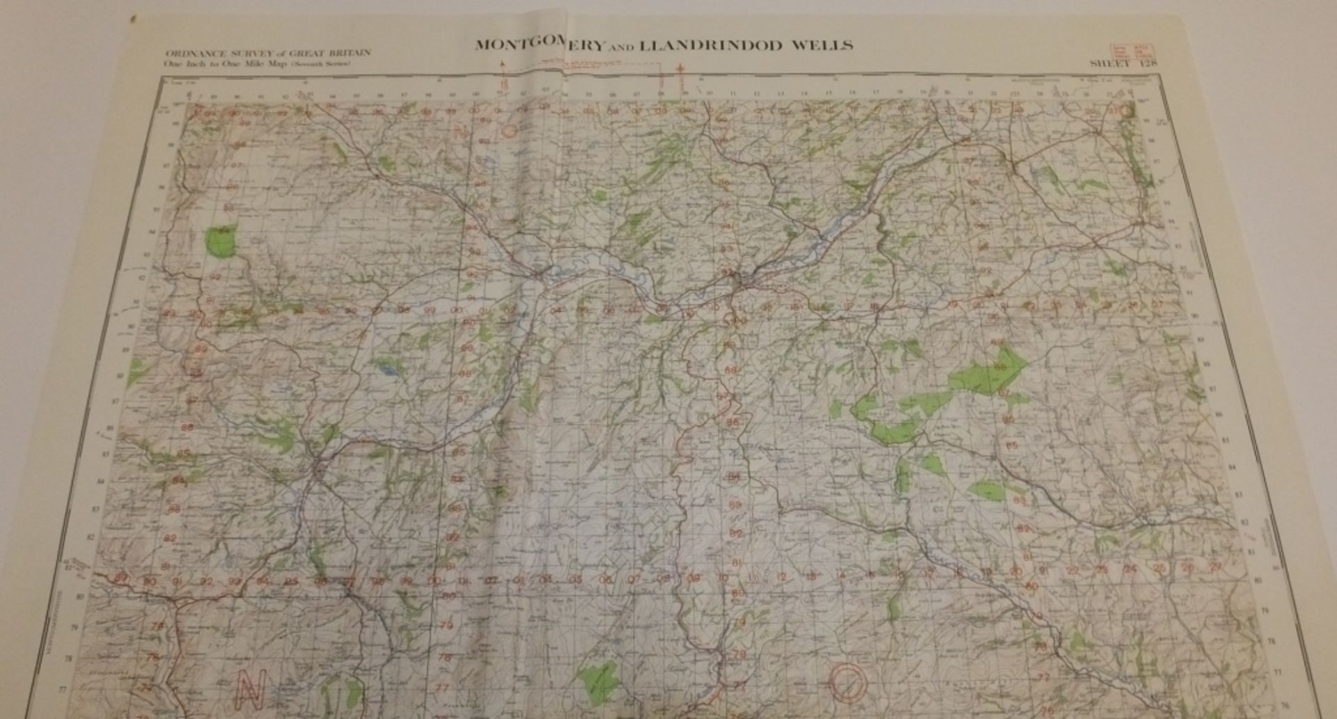 20x ENGLAND & WALES MAP MONTGOMERY LLADNDRINDOD WELLS 1INCH 1MILE 1960 7TH SERIES 2GSGS SH - Image 3 of 5