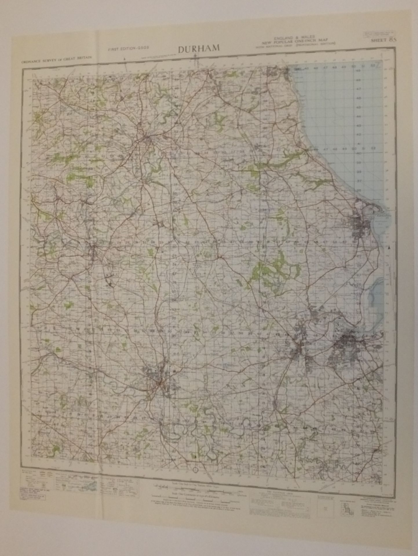 26x ENGLAND & WALES MAP DURHAM 1INCH 1MILE 1954 1ST EDITION 4620GSGS SHEET 85