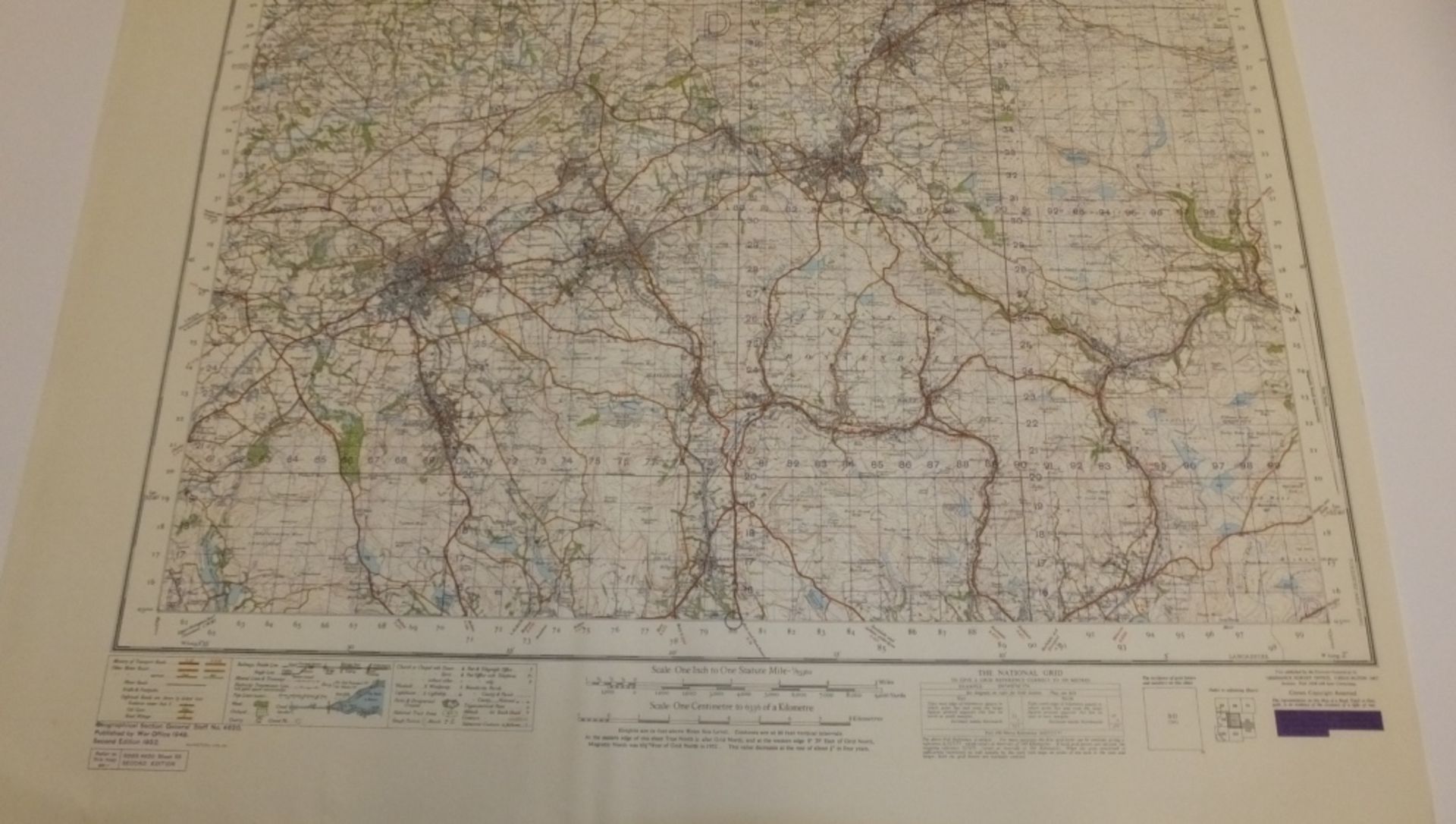 26x ENGLAND & WALES MAP BLACKBURN BURNLEY 1INCH 1MILE 1952 2ND EDITION 4620GSGS SHEET 95 - Image 3 of 3