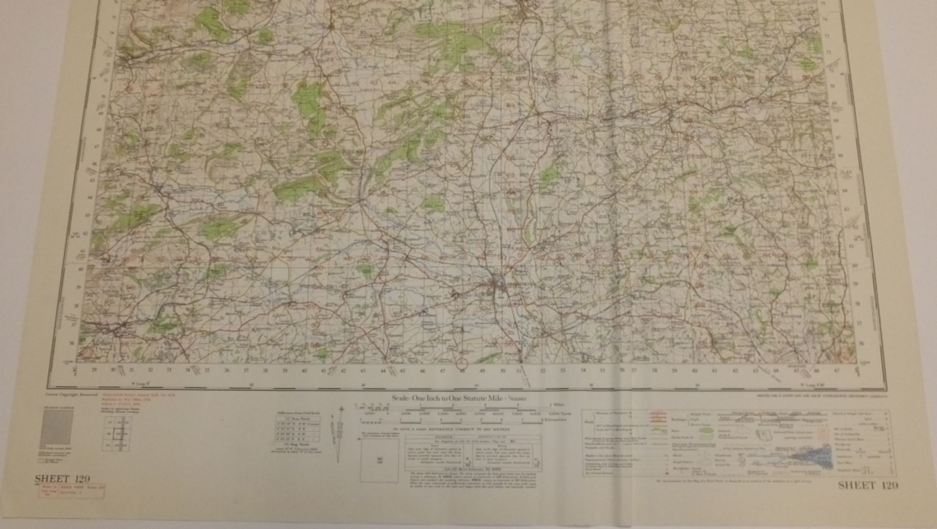 27x ENGLAND & WALES MAP LUDLOW 1INCH 1MILE 1954 7TH SERIES 2GSGS SHEET 129 - Image 5 of 5