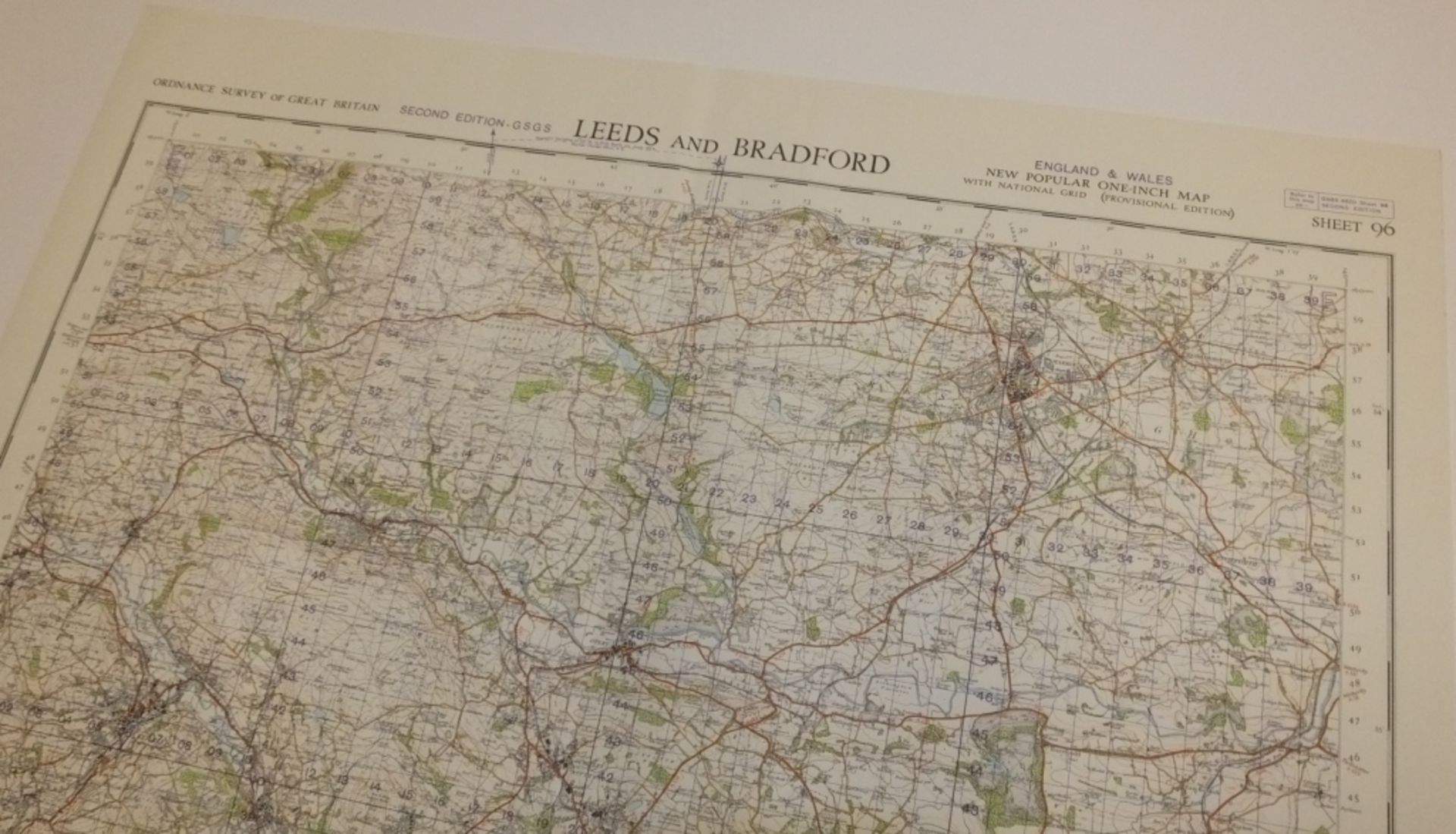 26x ENGLAND & WALES MAP LEEDS BRADFORD 1INCH 1MILE 1951 2ND EDITION 4620 GSGS SHEET 96 - Image 2 of 4