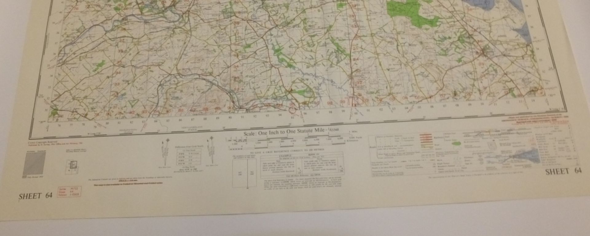 27x ENGLAND & WALES MAP BERWICK UPON TWEED 1INCH 1MILE 1961 7TH SERIES I-GSGS SHEET64 - Image 5 of 6