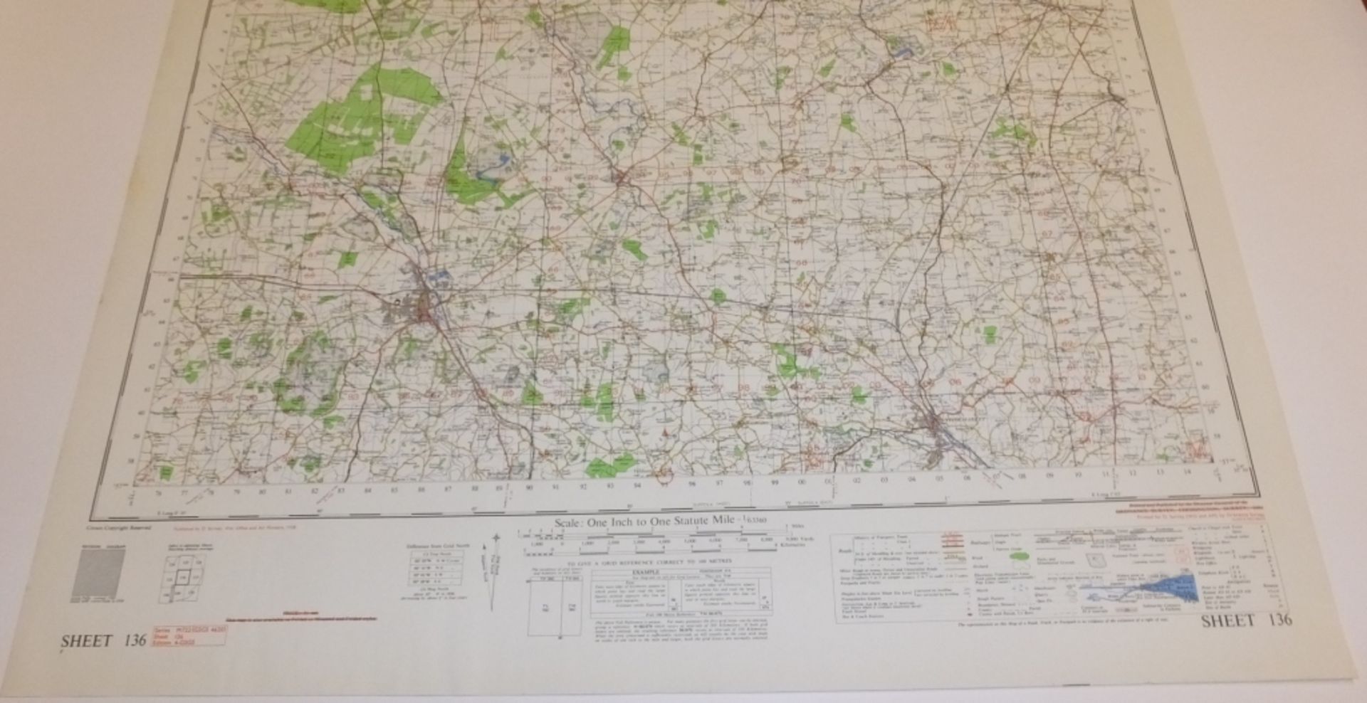 21x ENGLAND & WALES MAP BURY ST EDMONDS 1INCH 1MILE 1958 7TH SERIES 4GSGS SHEET 136 - Bild 5 aus 5