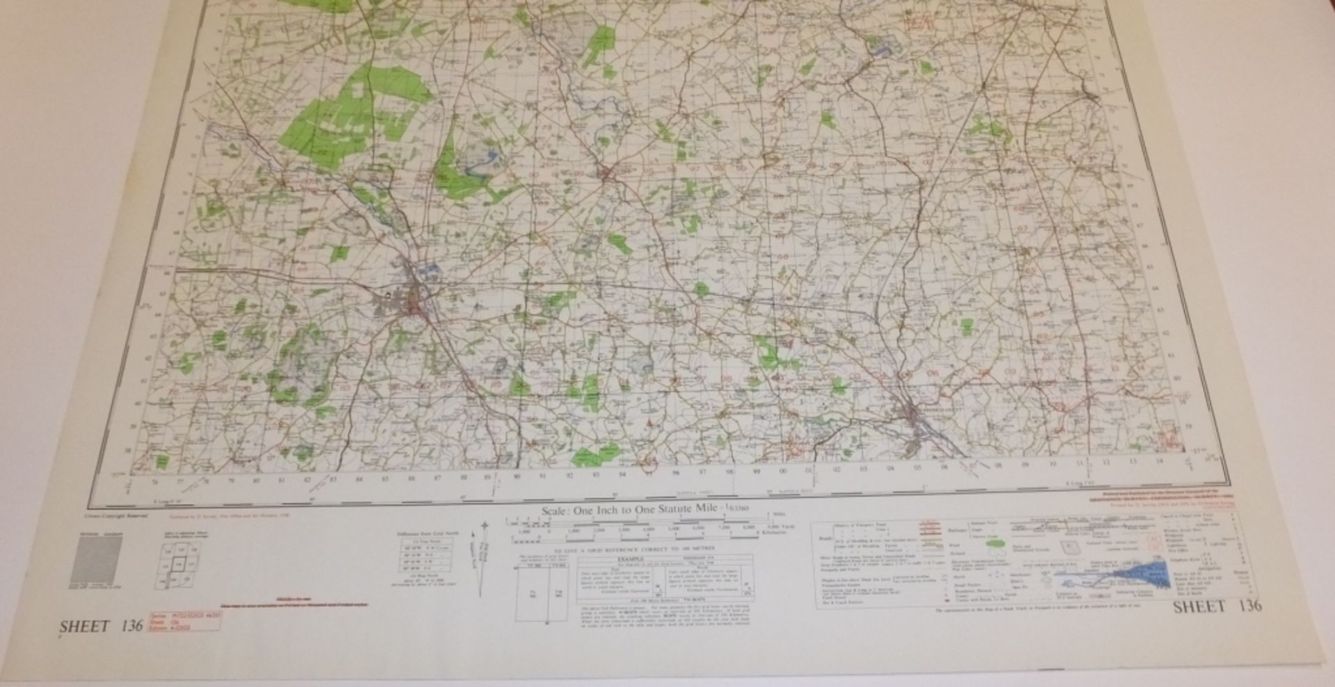 21x ENGLAND & WALES MAP BURY ST EDMONDS 1INCH 1MILE 1958 7TH SERIES 4GSGS SHEET 136 - Image 5 of 5