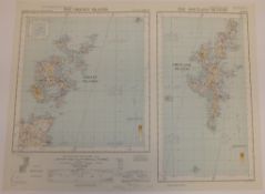 29x SCOTLAND MAP ORKNEY ISLANDS SHETLAND ISLANDS QTR INCH TO 1 MILE 1954 5TH EDITION 4650G