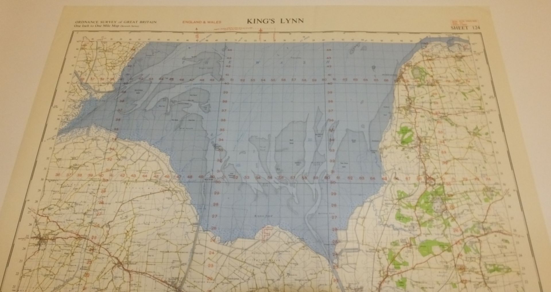 27x ENGLAND & WALES MAP KINGS LYNN 1INCH 1MILE 1958 7TH SERIES 3GSGS SHEET 124 - Bild 3 aus 5