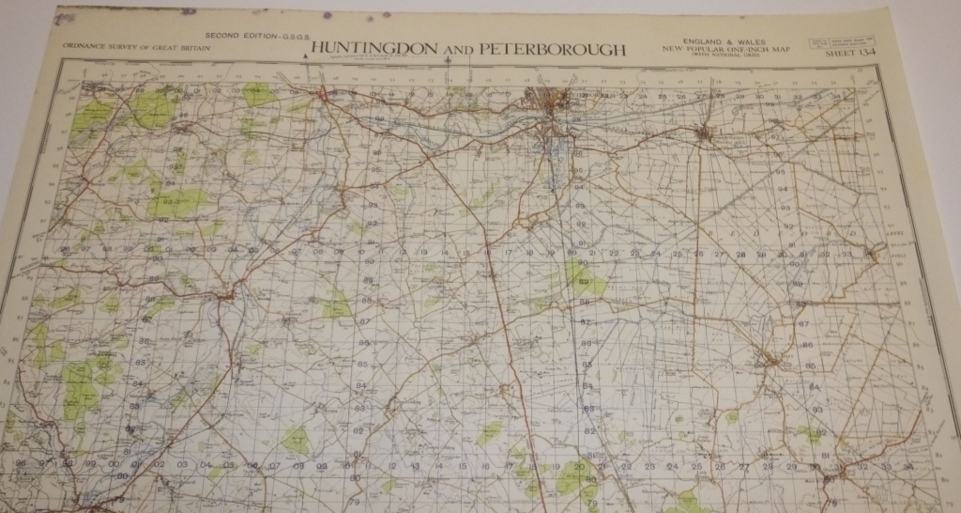 26x ENGLAND & WALES MAP HUNTINGDON PETERBOROUGH 1INCH 1MILE 1952 2ND EDITION 4620 GSGS SHE - Bild 2 aus 5