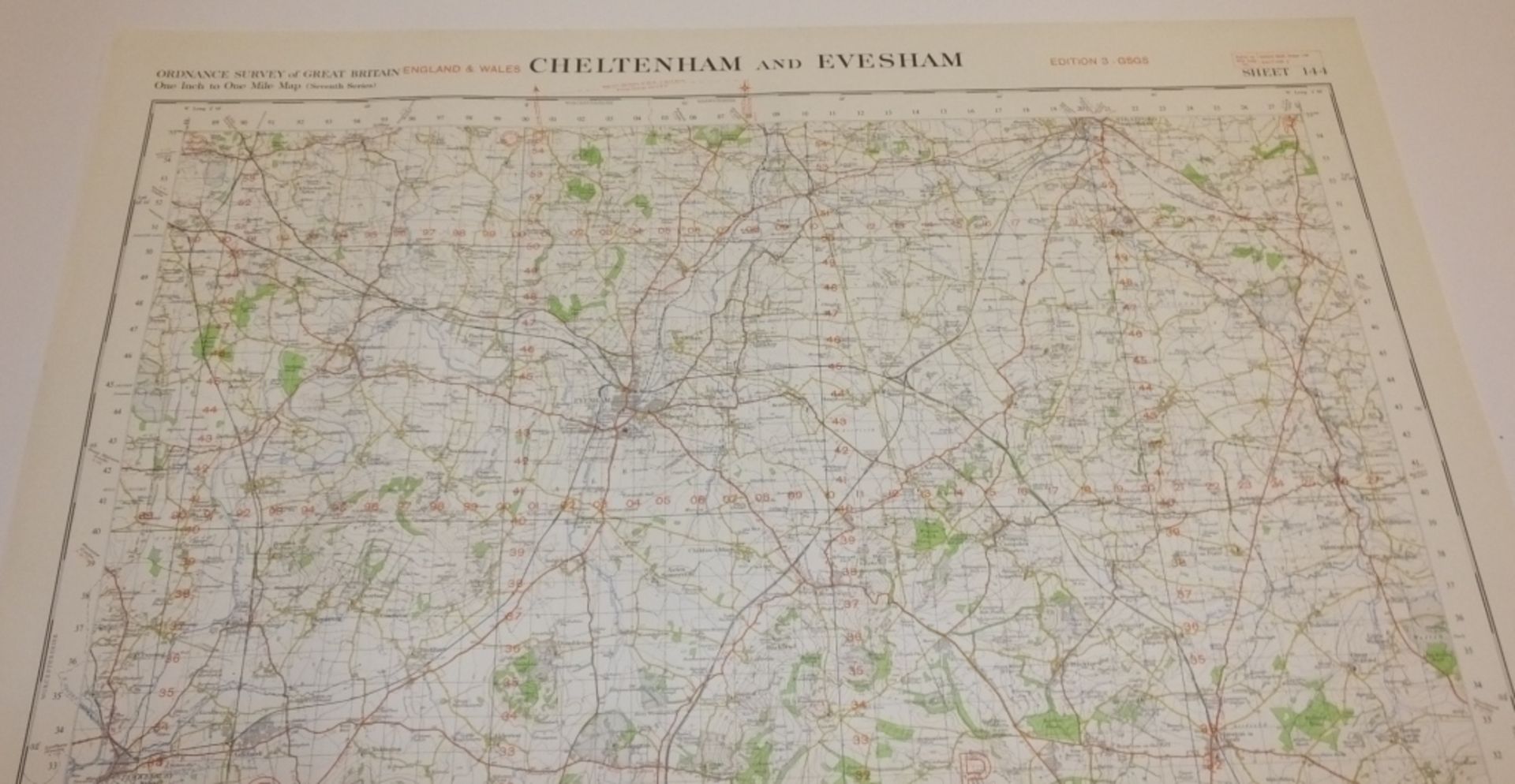 28x ENGLAND & WALES MAP CHELTENHAM EVESHAM 1INCH 1MILE 1955 7TH SERIES 3GSGS SHEET 144 - Image 2 of 5