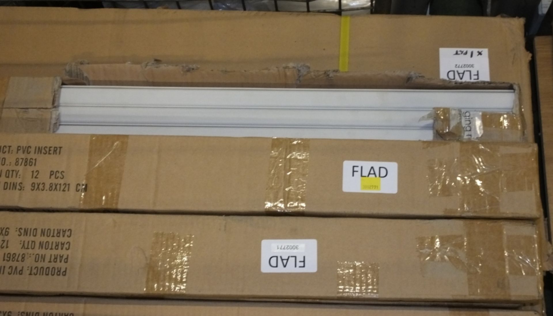 7x PVC Inserts Display, Slatwall Panels White 120cm Squared - Image 3 of 3
