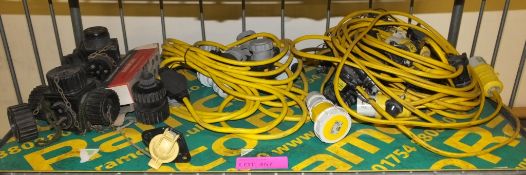Festoon lighting cables, junction sockets