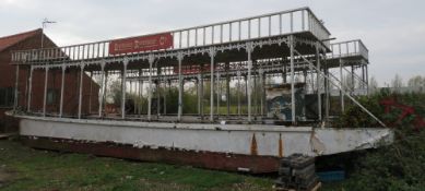 LARGE 'LOUISIANA RIVERBOAT CO' STEEL STEAMBOAT WITH INTERNAL BENCH SEATING AND PERKINS DIE