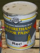 Floormaster Hard Wearing Industrial Trade Polyurethane Floor Paint - RED - 20LTR