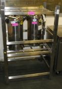 Stainless racking stand, 2x Water Boilers