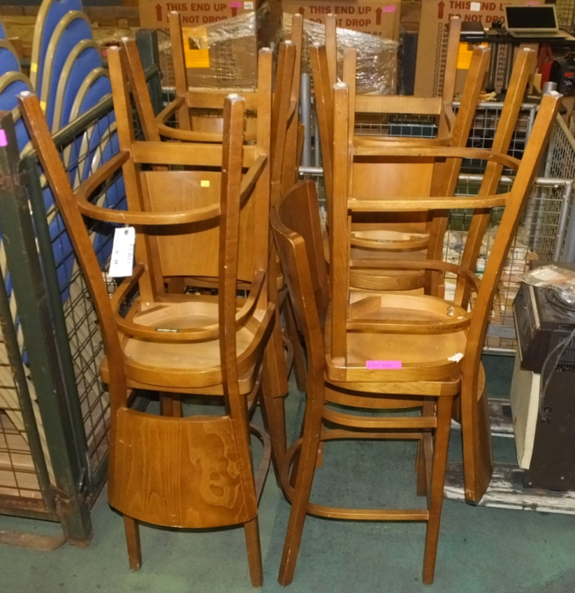 8x Chairs Wooden Framed
