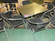 2ft metal table with 4 chairs