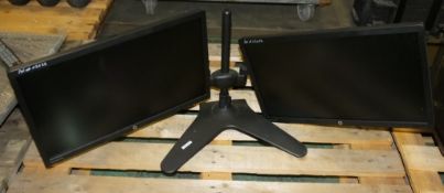 2x HP F231 Monitors On Double stand