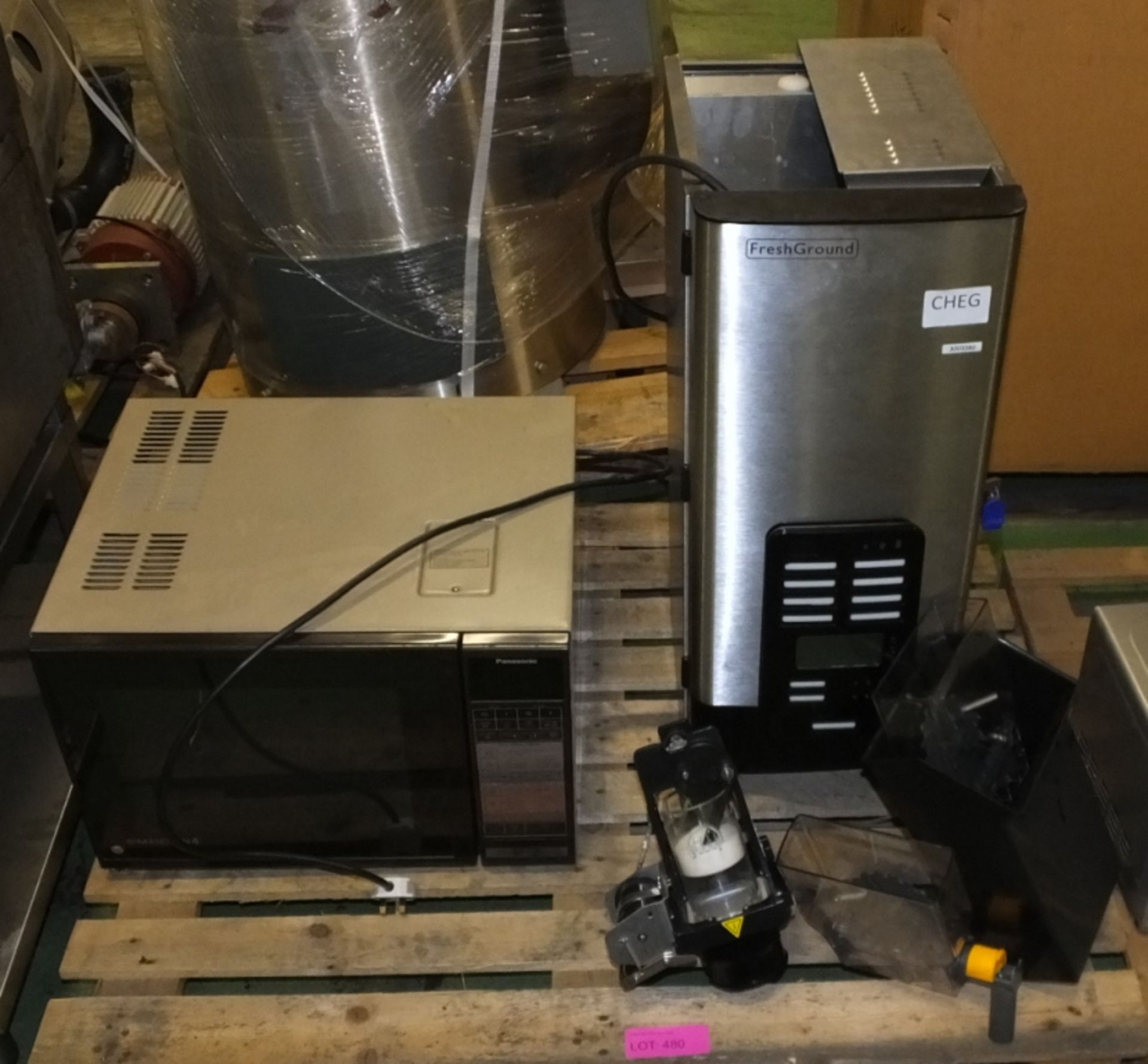 Freshground coffee machine, Panasonic Commercial microwave