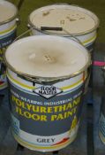 2x Floormaster Hard Wearing Industrial Trade Polyurethane Floor Paint - GREY - 20LTR